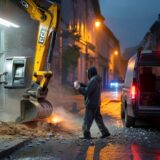 Thieves use stolen JCB to take bank's cash machine